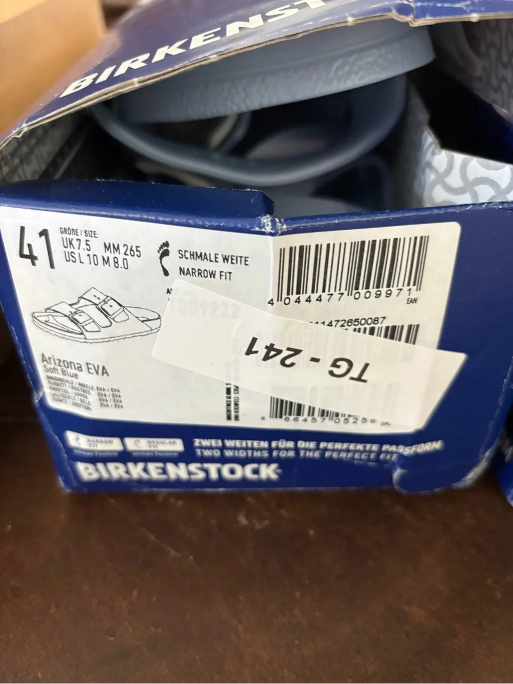NIB Birkenstock Arizona EVA Sandals Elemental Blue EU 41 M8 W10 Waterproof